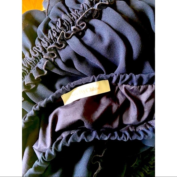 SEE BY CHLOE Navy Georgette Skirt -EU42/8 SPRING PERFECT!🌸🌷 - Picture 2 of 3